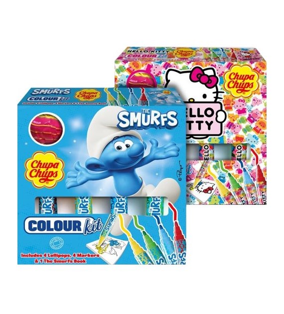 Chupa Chups Hello Kitty/Smurf Zestaw z Kolorow 48g