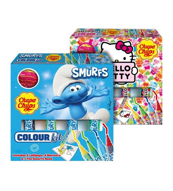 Chupa Chups Hello Kitty/Smurf Zestaw z Kolorow 48g