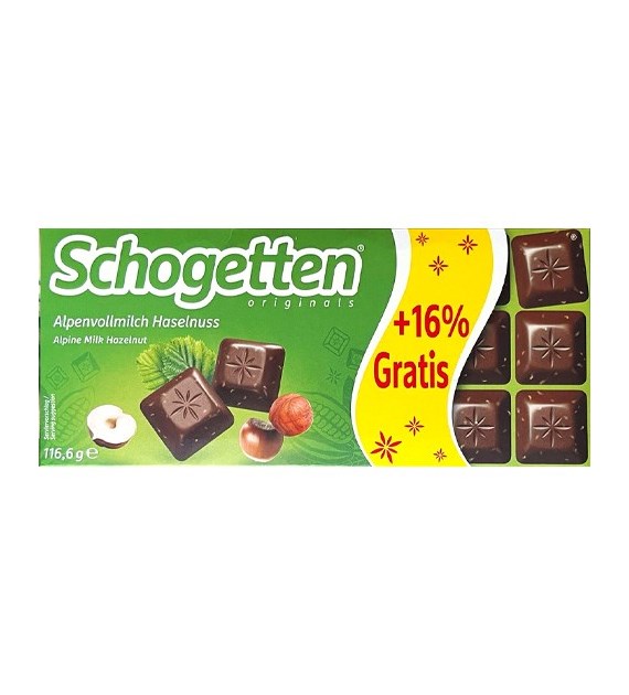 Schogetten Alpenvollmilch Haselnuss +16% 116,6g