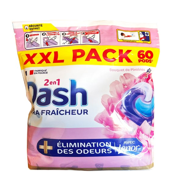 Dash 2en1 Pods Bouquet de Pivoines 60p 1,3kg