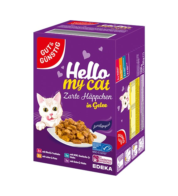 G&G Hello My Cat Zarte Happchen Gelee 12szt 1,2kg