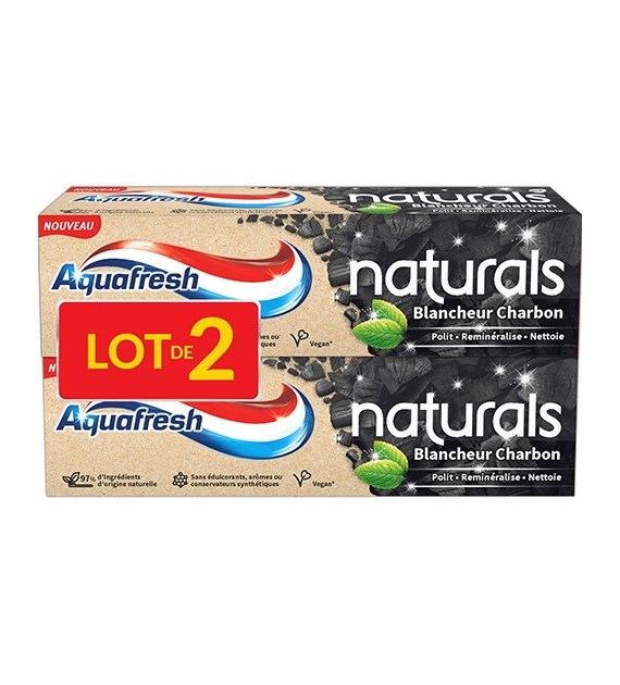 Aquafresh Naturals Blancheur Charbon Pasta 2x75ml