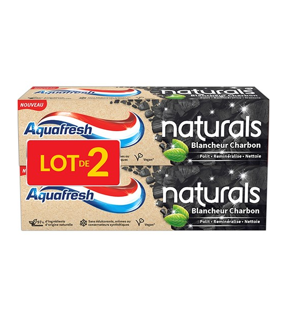 Aquafresh Naturals Blancheur Charbon Pasta 2x75ml