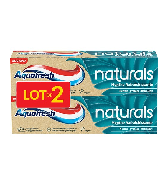 Aquafresh Naturals Menthe Rafraichiss Pasta 2x75ml