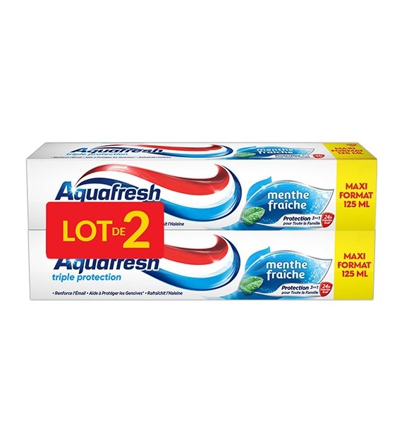 Aquafresh Triple Protection Menthe Pasta 2x125ml