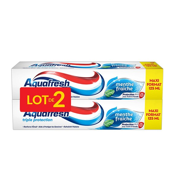 Aquafresh Triple Protection Menthe Pasta 2x125ml