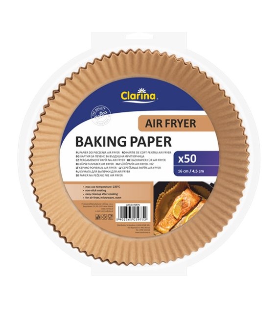 Clarina Air Fryer Papier Okrągły 16cm 50szt