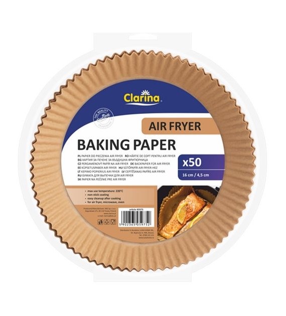 Clarina Air Fryer Papier Okrągły 16cm 50szt