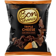 Bon Chance Dark Bread Crisps Triple Cheese 120g