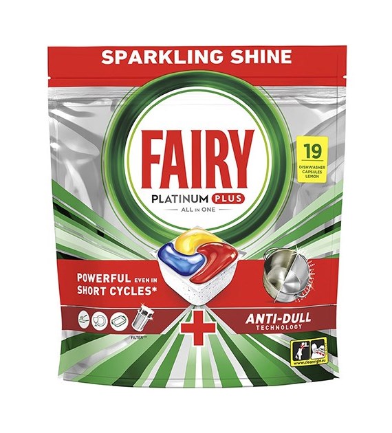 Fairy Platinum Plus All in One Lemon 19szt 295g