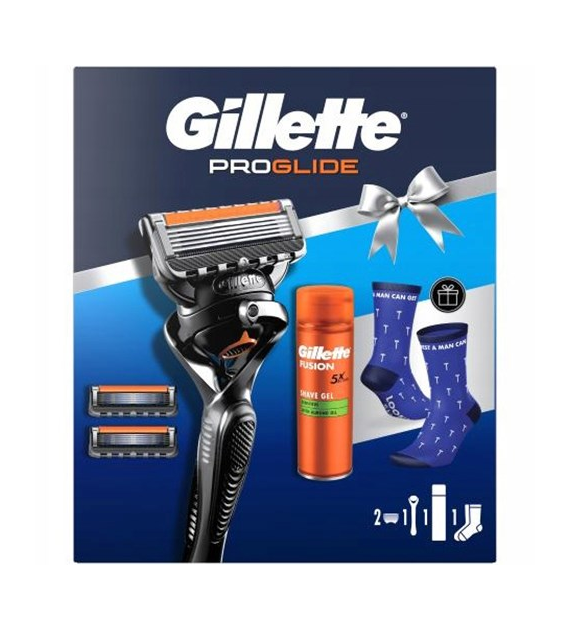 Gillette Maszynka + Ostrza + Gel 200ml + Skarpetki