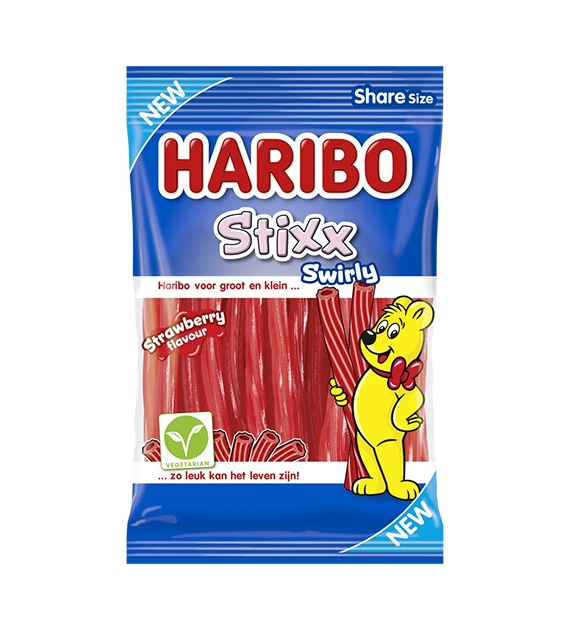 Haribo Stixx Swirly Strawberry 160g