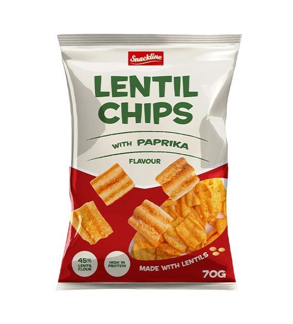 Snackline Lentil Chips with Paprika Flavour 70g