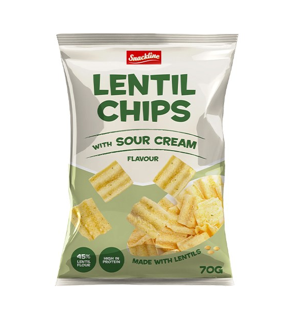Snackline Lentil Chips with Sour Cream Flavour 70g