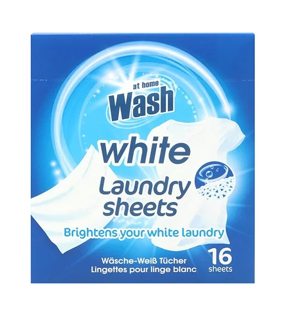At Home Wash White Laundry Sheets Chust 16szt