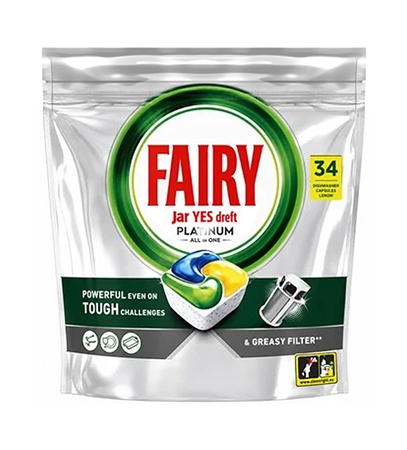 Fairy Platinum All in One Lemon 34szt 507g