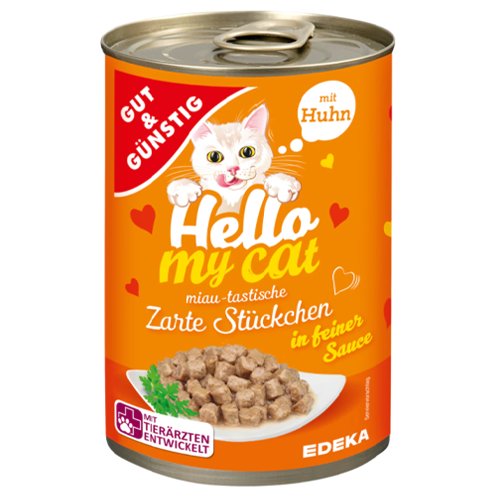 G&G Hello My Cat Zarte Stuckchen Huhn 415g