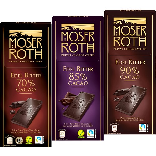 Moser Roth Noir 70% / 85% / 90% Czekolada 125g