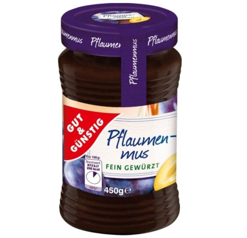 G&G Pflaumenmus Fein Gewurtz 450g